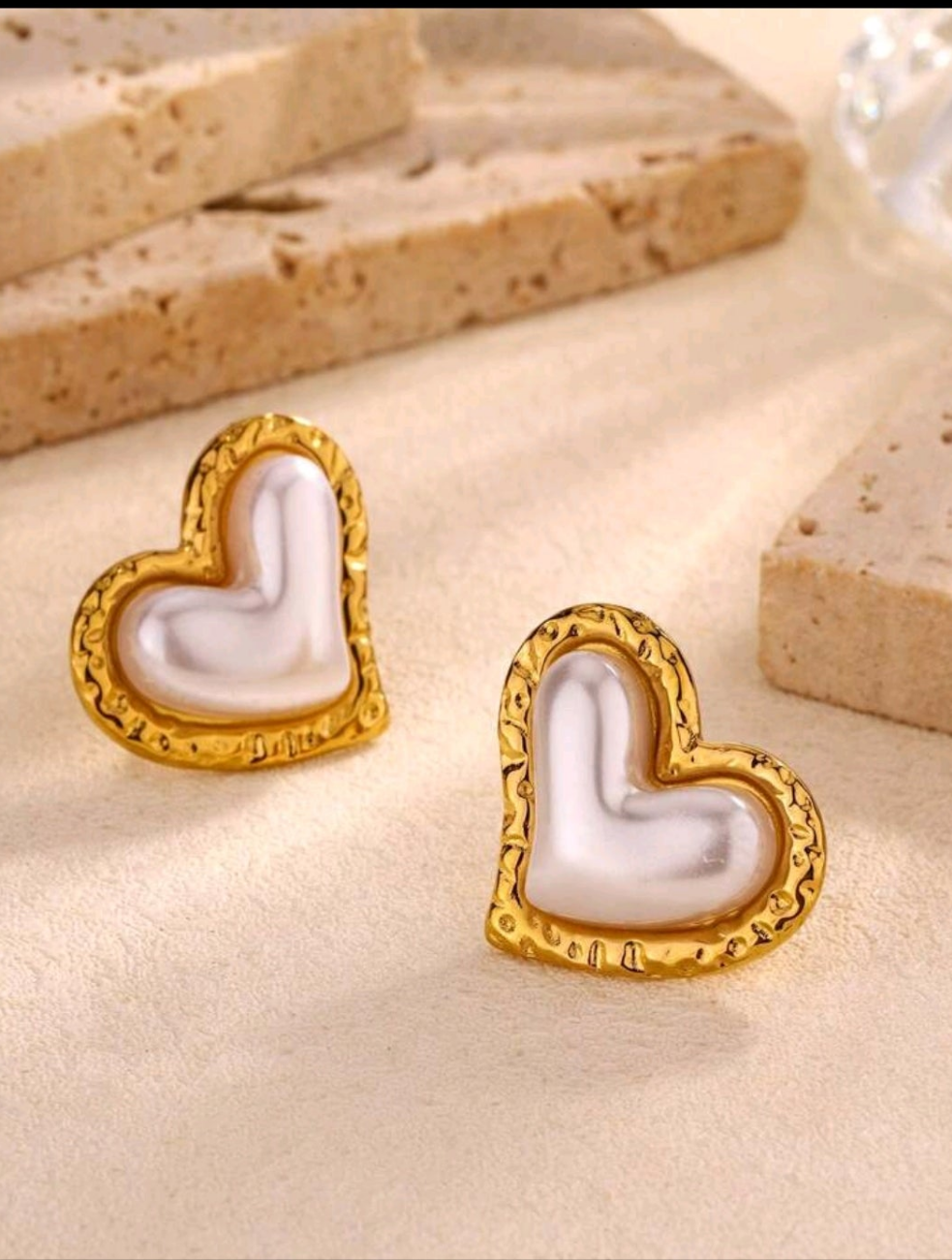 Arete Corazón Perlado